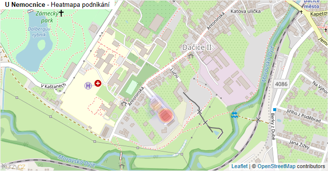U Nemocnice - mapa podnikání