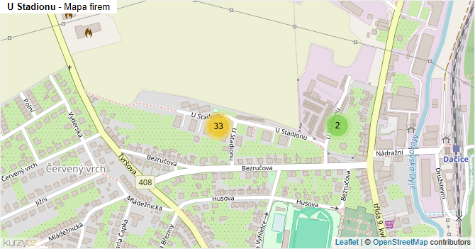 U Stadionu - mapa firem