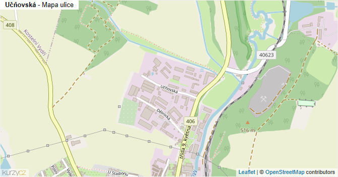 Učňovská - mapa ulice