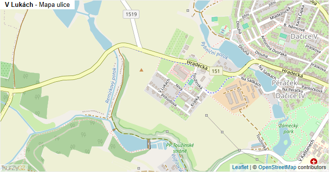 V Lukách - mapa ulice