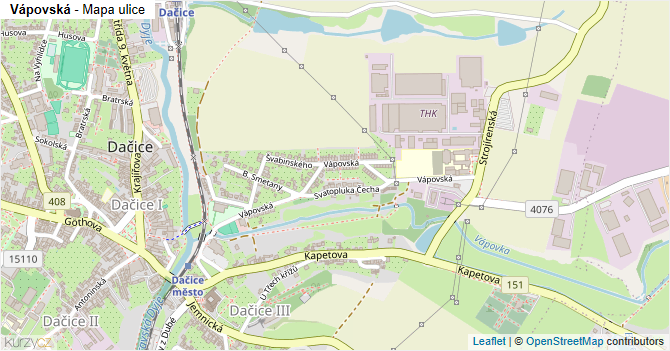 Vápovská - mapa ulice