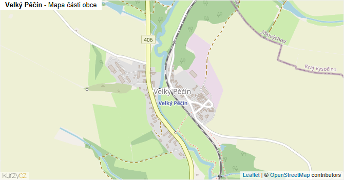 Velký Pěčín - mapa části obce