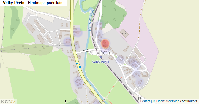 Velký Pěčín - mapa podnikání