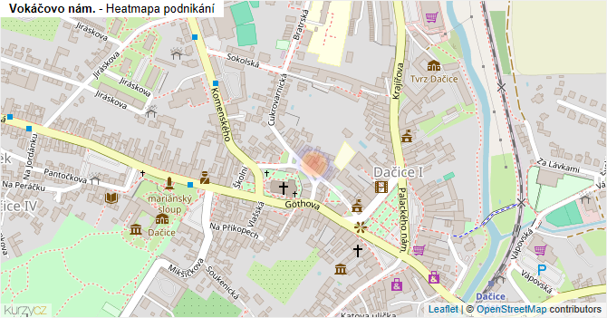 Vokáčovo nám. - mapa podnikání