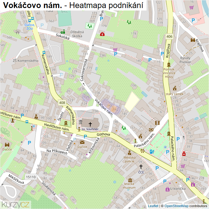 Mapa Vokáčovo nám. - Firmy v ulici.