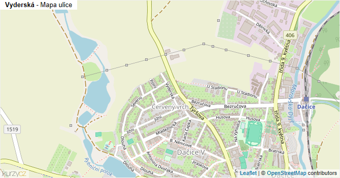 Vyderská - mapa ulice