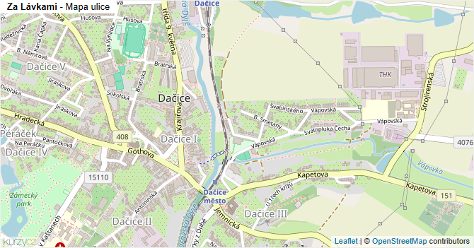 Za Lávkami - mapa ulice