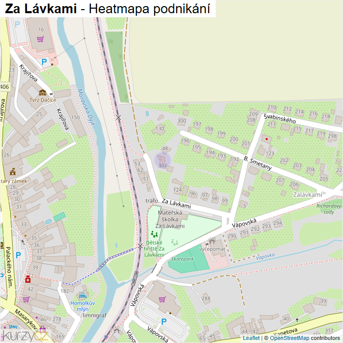 Mapa Za Lávkami - Firmy v ulici.
