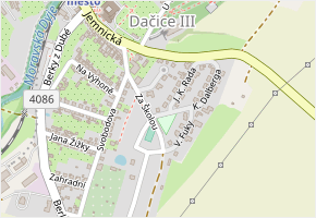 Za Školou v obci Dačice - mapa ulice