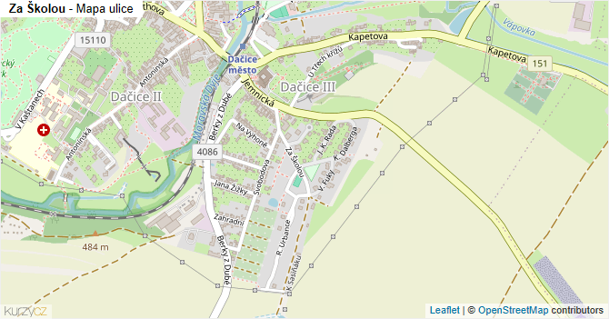 Za Školou - mapa ulice