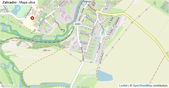 Zahradní - mapa ulice