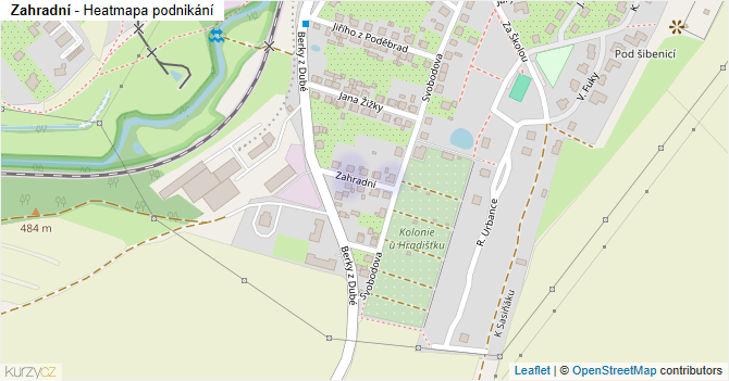 Zahradní - mapa podnikání