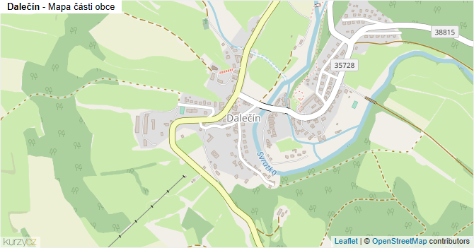 Dalečín - mapa části obce