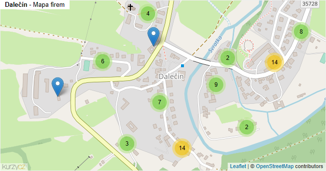Dalečín - mapa firem