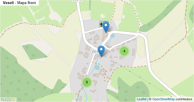 Veselí - mapa firem
