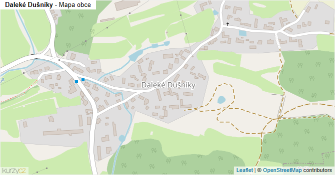 Daleké Dušníky - mapa obce