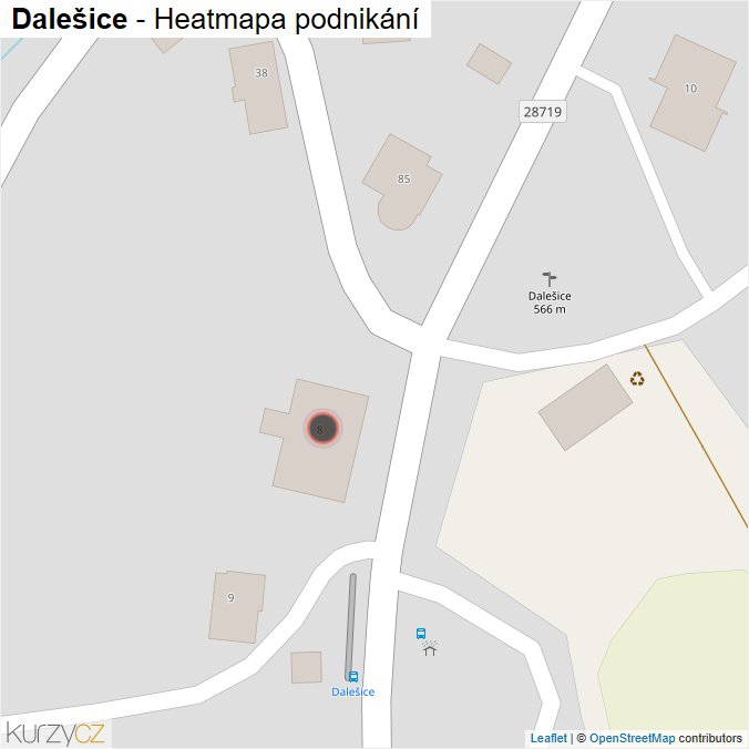 Mapa Dalešice - Firmy v obci.