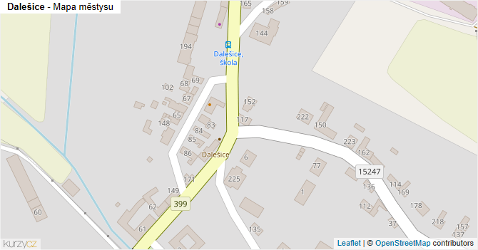 Dalešice - mapa městysu