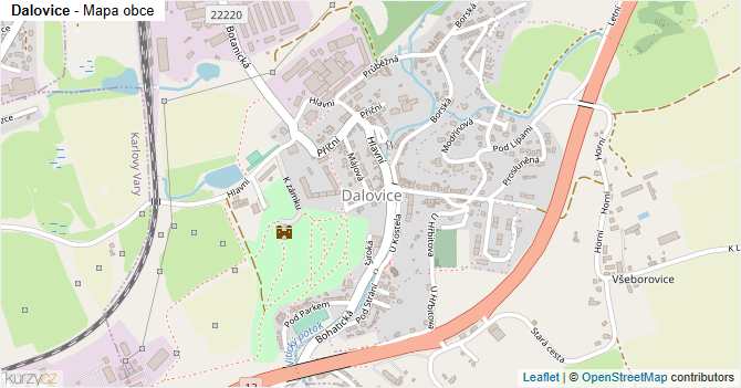 Dalovice - mapa obce