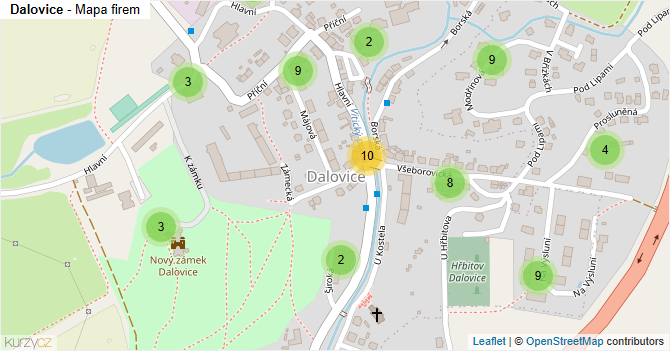 Dalovice - mapa firem