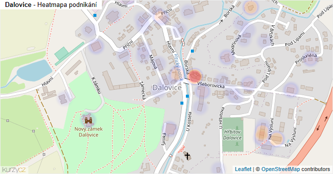 Dalovice - mapa podnikání