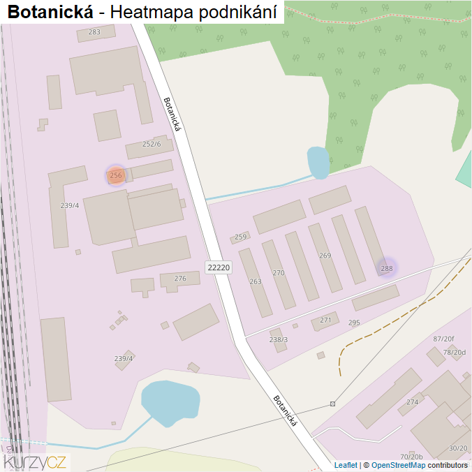 Mapa Botanická - Firmy v ulici.