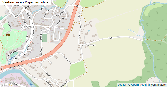 Všeborovice - mapa části obce
