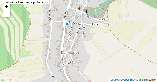 Hradisko - mapa podnikání