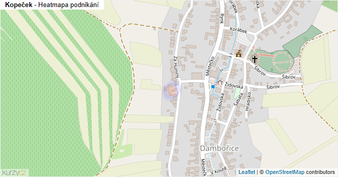 Kopeček - mapa podnikání