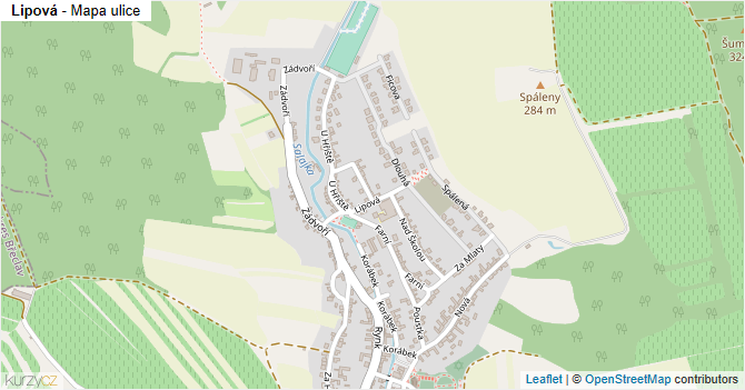 Lipová - mapa ulice