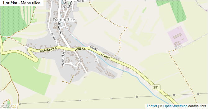 Loučka - mapa ulice