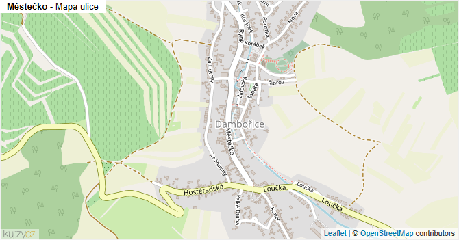 Městečko - mapa ulice