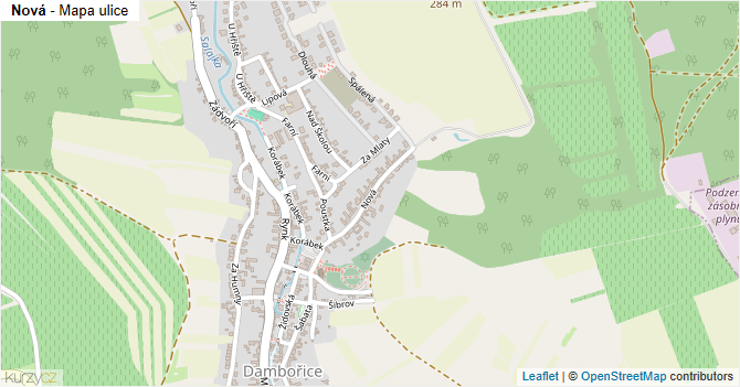 Nová - mapa ulice
