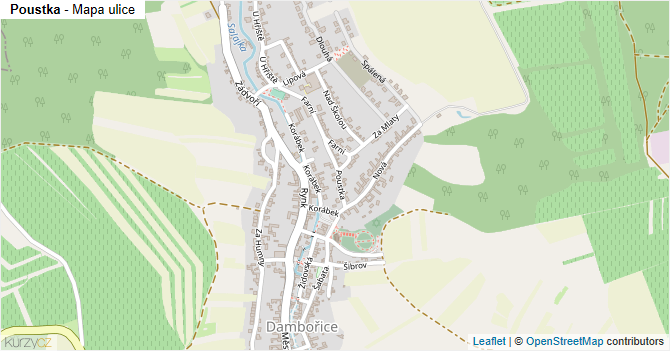 Poustka - mapa ulice