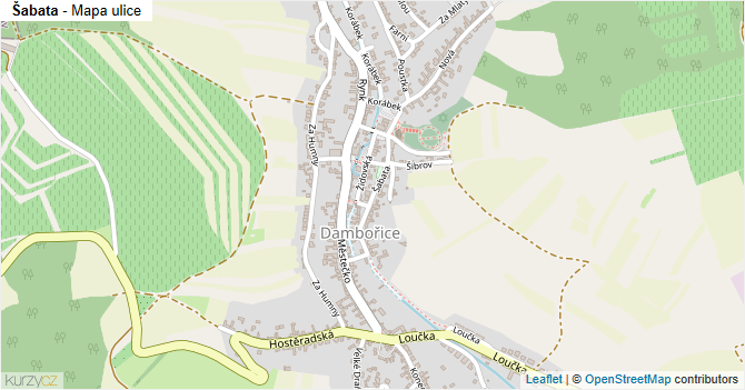 Šabata - mapa ulice