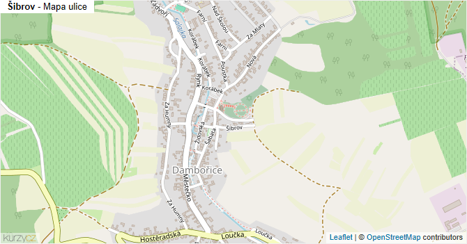 Šibrov - mapa ulice