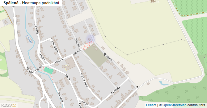 Spálená - mapa podnikání