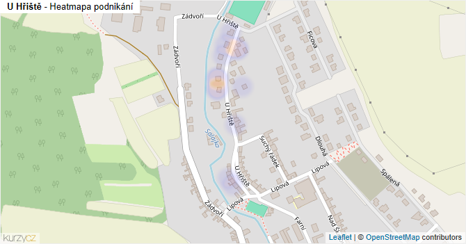 U Hřiště - mapa podnikání