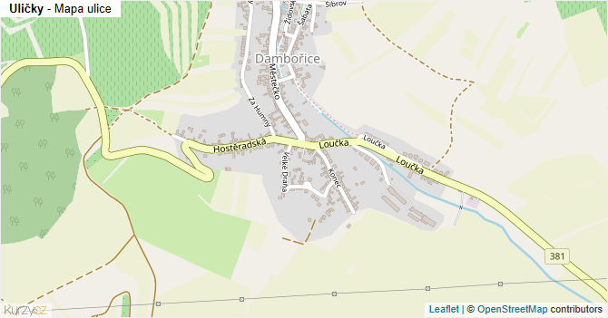 Uličky - mapa ulice