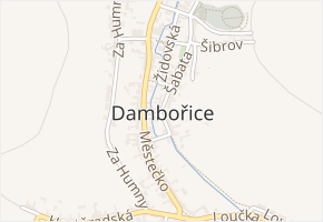 Židovská v obci Dambořice - mapa ulice