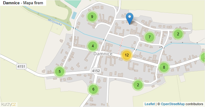 Damnice - mapa firem
