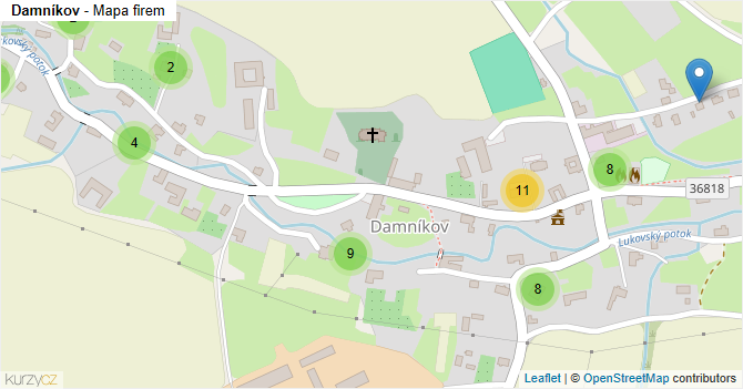 Damníkov - mapa firem