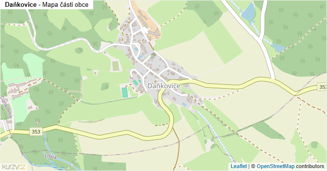 Daňkovice - mapa části obce