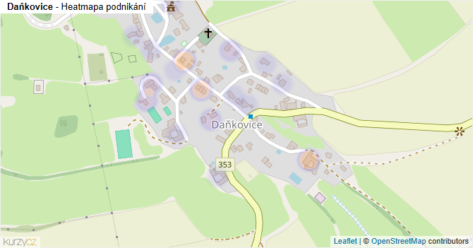 Daňkovice - mapa podnikání