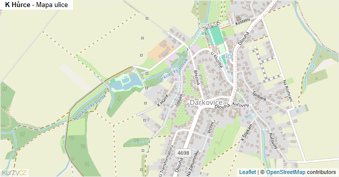 K Hůrce - mapa ulice