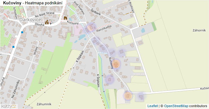 Kučoviny - mapa podnikání