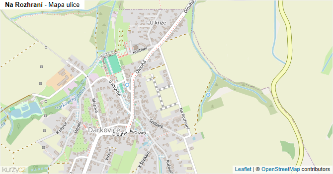 Na Rozhraní - mapa ulice