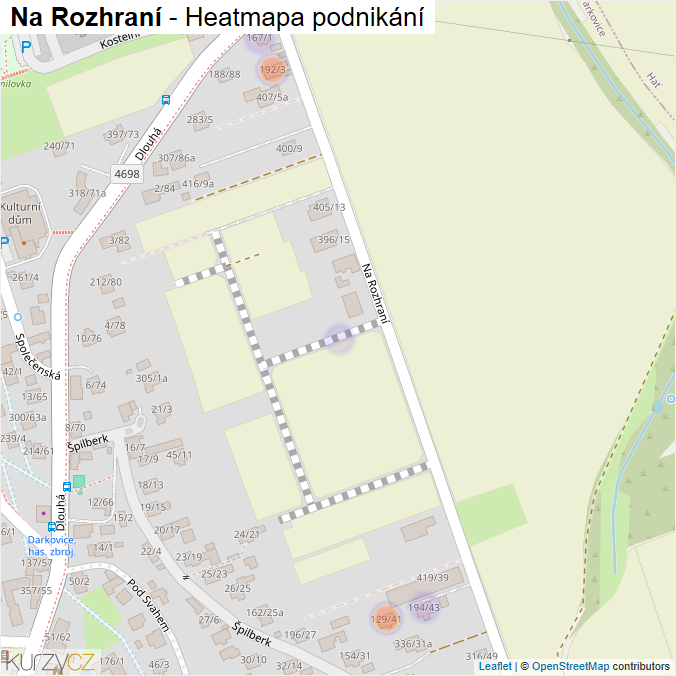 Mapa Na Rozhraní - Firmy v ulici.
