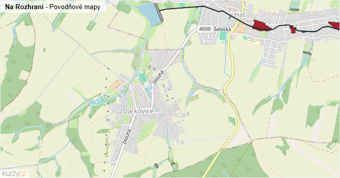 Na Rozhraní - záplavové mapy stoleté vody