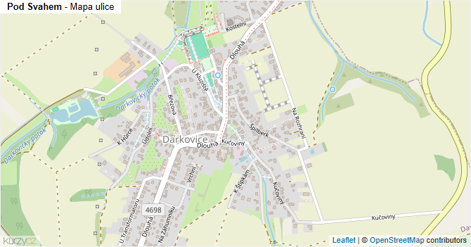 Pod Svahem - mapa ulice
